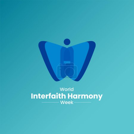 Illustration for World interfaith harmony week. interfaith harmony week background. - Royalty Free Image