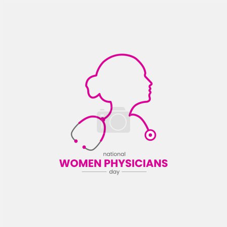 Illustration for National Women Physicians Day. Physicians day concept. Nurse day concept. Nurse Practitioner week. - Royalty Free Image