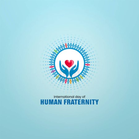 Illustration for International Day of Human Fraternity. - Royalty Free Image