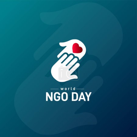 Ilustración de Día mundial de las organizaciones no gubernamentales. Día mundial de la ONG. - Imagen libre de derechos