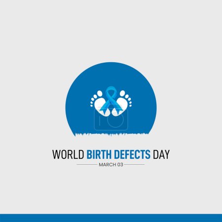 Día Mundial de los Defectos de Nacimiento. Concepto creativo de defectos de nacimiento. ilustración de vectores de cinta de conciencia. 