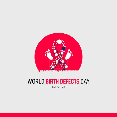 Illustration for World Birth Defects Day. Birth defects creative concept. awareness ribbon vector illustration. - Royalty Free Image