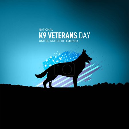 National K9 Veterans Day. K9 Veterans Day Creative Concept. 