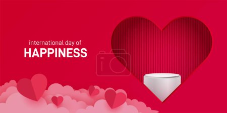 Illustration for International Day of Happiness. International Happiness day creative concept. Happiness background vector illustration. Valentines background. - Royalty Free Image