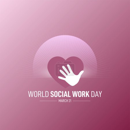 Día Mundial del Trabajo Social. Trabajo Social Ilustración del vector de fondo. Concepto de donación de caridad.