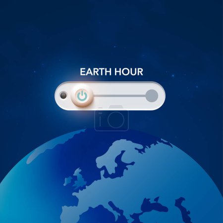 Téléchargez les photos : Heure de la Terre. Earth Hour Illustration vectorielle de fond. pouvoir sur le concept. - en image libre de droit
