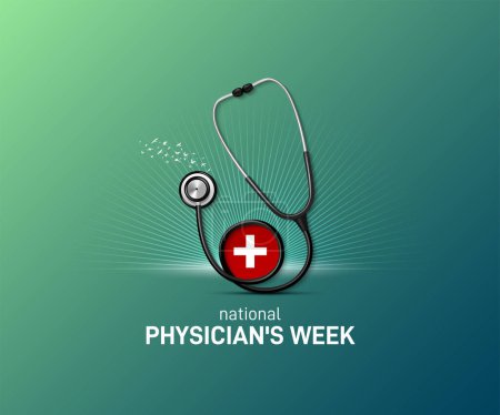 Illustration for National Physician's Week. Happy doctors day creative. Physician's Week creative concept. - Royalty Free Image