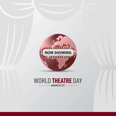 Illustration for World Theatre Day. Theatre day creative concept vector illustration. - Royalty Free Image