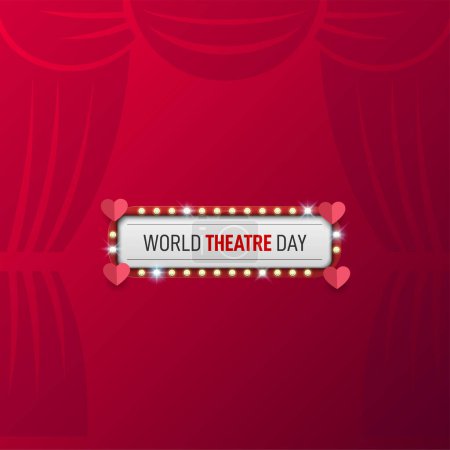 Illustration for World Theatre Day. Theatre day creative concept vector illustration. - Royalty Free Image