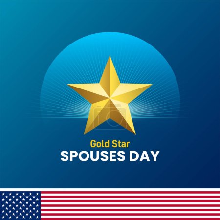 Illustration for Gold Star Spouses Day. Gold Star Spouses Day creative concept. Spouse appreciation creative. - Royalty Free Image