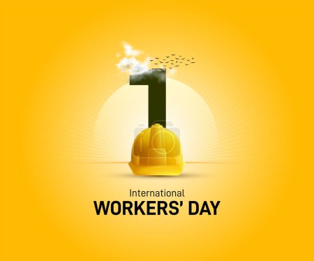 Illustration for International Labour day. Labor day creative. may day creative concept. world labour day concept vector illustration. safety helmet vector. 1st may creative. - Royalty Free Image