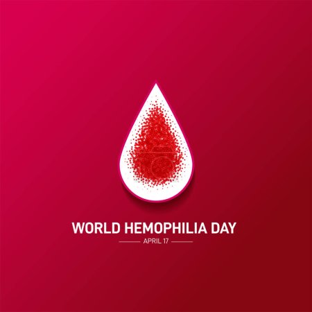 Welttag der Hämophilie. Kreatives Konzept zum Welttag der Hämophilie. Kreativer Hintergrund des Blutkrebs-Konzepts.