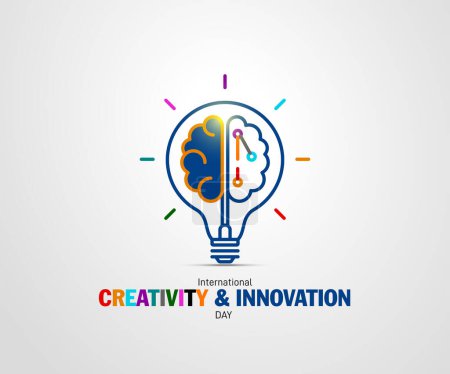 Téléchargez les illustrations : Journée internationale de la créativité et de l'innovation. Illustration vectorielle du concept Créativité et innovation. - en licence libre de droit