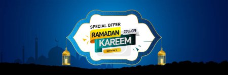 Téléchargez les photos : Modèle de conception de bannière de vente Ramadan kareem. Ramadan rabais offre modèle de conception. Bannière, affiche, carte de voeux etc.. - en image libre de droit