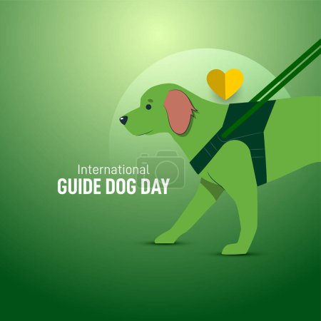 Ilustración de Día Internacional del Perro Guía. Guía Día del perro Concepto creativo vector ilustración. - Imagen libre de derechos