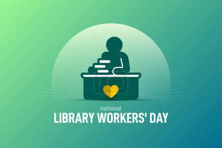 Illustration for National Library Workers' Day Creative concept vector illustration. Library Workers' Day poster, banner, social media post etc. - Royalty Free Image