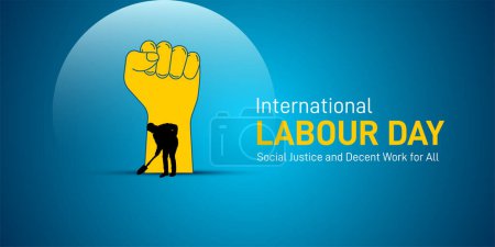 International Labour Day Creative concept 2024 vector illustration. May day concept. Social Justice and Decent Work for All. worker's day creative. world labour day social media post, banner, poster.