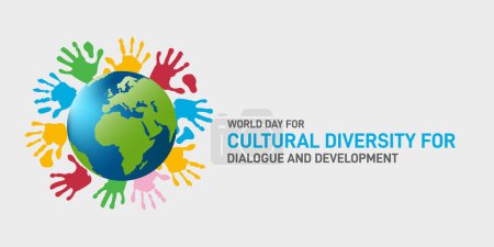 Journée mondiale de la diversité culturelle pour le dialogue et le développement concept créatif bannière, affiche, message sur les médias sociaux, carte de v?ux, dépliant, feston, etc.. 