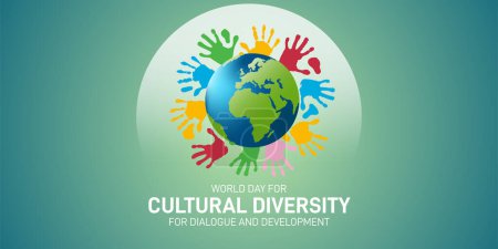 Illustration for World Day for Cultural Diversity for Dialogue and Development creative concept banner, poster, social media post, greetings card, flyer, festoon etc. - Royalty Free Image