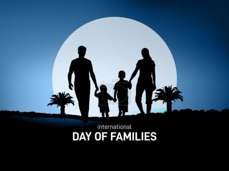 Internationaler Tag der Familien. Internationaler Tag der Familien kreative Vorlage, Banner, Poster, Social-Media-Post, Grußkarte, Flyer usw. Vorlage für glückliche Eltern. 