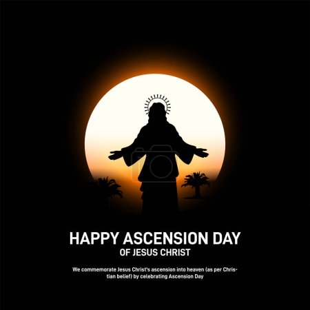 Happy Ascension Day of Jesus Christ. Ascension Day of Jesus Christ creative background, banner, poster, social media post, flyer, greetings card etc.