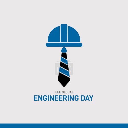 IEEE Global Engineering Day. Hintergrund, Banner, Karte, Plakat, Vorlage Vektorillustration. Konzept zum Tag der Technik