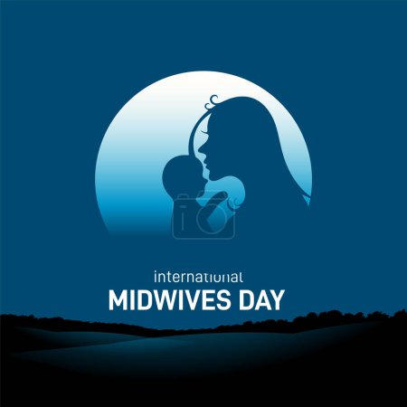 Journée internationale des sages-femmes. Modèle pour fond, bannière, carte, affiche. concept de fête des mères. 