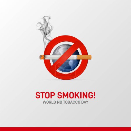 Concepto de No fumar y Día Mundial Sin Tabaco 2024. World No Tobacco Day plantilla creativa, pancarta, póster, publicación de medios sociales, tarjeta de felicitaciones. "Proteger a los niños de la interferencia de la industria del tabaco