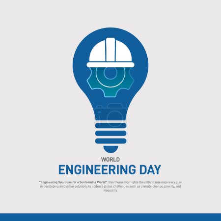 World Engineer Day 2024. World Engineer Day creative concept banner, poster, social media post, background, greetings card, festoon design etc. Engineering Solutions for a Sustainable World
