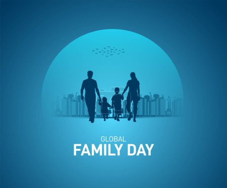 Journée mondiale de la famille. Journée mondiale de la famille concept créatif poster design, modèle, bannière, message sur les médias sociaux, fond. concept de jour des parents. 