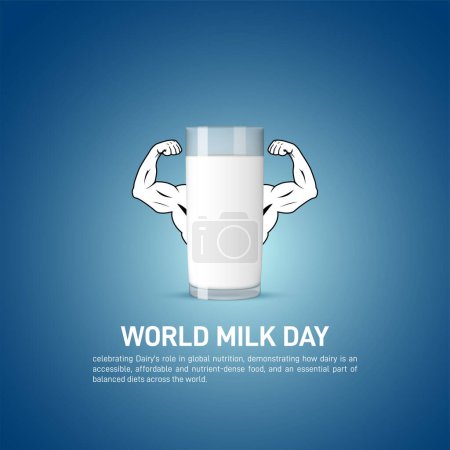 Weltmilchtag. Globusmilch spritzte mit einem Glas Milch, als kreatives Banner zum Weltmilchtag, Poster, Social-Media-Post, Girlie, Werbetafel, Hintergrund, Grußkarte usw...