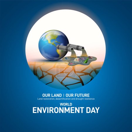 World Environment Day 2024 concept - Land restoration, desertification and drought resilience. Ecology concept. World Environment Day creative banner, poster, social media post, billboard, post card