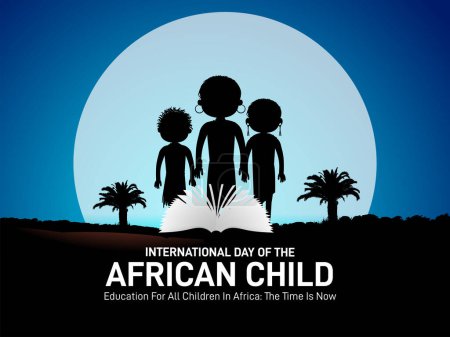 el día internacional del niño africano. Educación para todos los niños en África: ahora es el momento. Día internacional de la bandera creativa infantil africana, cartel, publicación de redes sociales, telón de fondo, etc.,