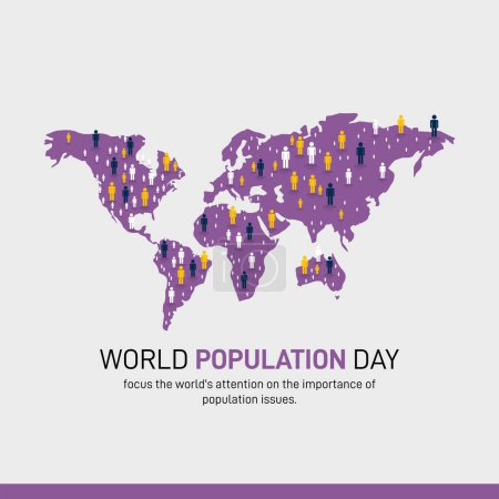 Journée mondiale de la population. Journée mondiale de la population concept créatif bannière, affiche, message sur les médias sociaux, fond, modèle, etc..