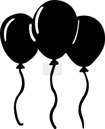 Téléchargez les photos : Ballons noirs festifs avec banderole et confettis. Aménagement pour anniversaire, Noël, anniversaire, vente. Ballon de fête avec ruban et ombre isolé sur fond blanc. - en image libre de droit
