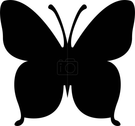 Téléchargez les photos : Papillon de couleur noire design plat simple isolé sur fond transparent - en image libre de droit