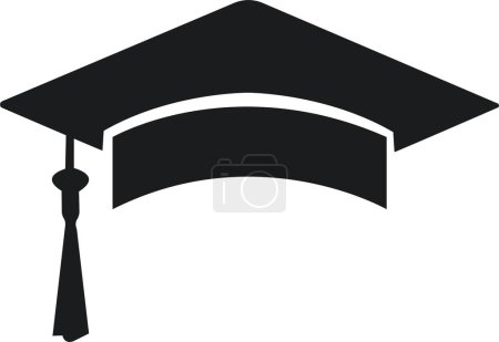 Illustration for Graduation cap icon. line and glyph version, student hat outline and filled vector sign. Academic cap linear and full pictogram. Education symbol, logo. Different style icons. - Royalty Free Image