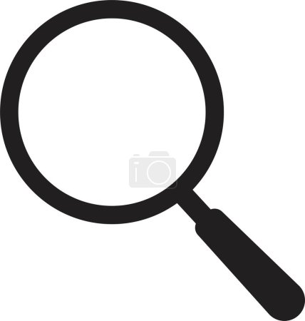 Illustration for Magnifying glass icon in flat style. magnifier or loupe sign isolated on white background, Search symbol. Research, find icon. Lens, look magnifier, loupe sign. - Royalty Free Image