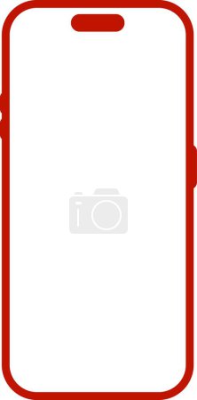 Téléchargez les photos : Icône rouge Smartphone pour la conception graphique. gadget mobile noir moderne dans un style plat. Affichage du téléphone avec écran blanc isolé sur fond blanc. - en image libre de droit
