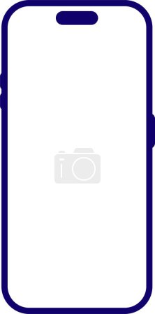 Téléchargez les photos : Icône bleue Smartphone pour la conception graphique. gadget mobile noir moderne dans un style plat. Affichage du téléphone avec écran blanc isolé sur fond blanc. - en image libre de droit