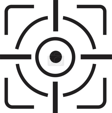 Ilustración de Iconos objetivo símbolo de francotirador vista aislado sobre un fondo blanco, punto de mira y vector objetivo con estilo para el diseño web. Línea plana de diseño de estilo moderno icono de centricidad. - Imagen libre de derechos
