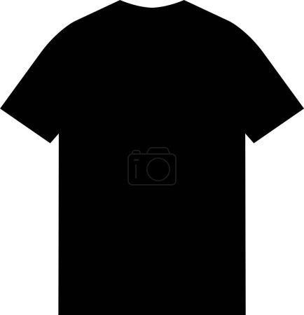 Ilustración de Camiseta simple plana negra con un icono gráfico de imagen único diseño de logotipo concepto abstracto aislado sobre fondo transparente. Puede ser utilizado como un símbolo relacionado con la inicial o la moda. - Imagen libre de derechos
