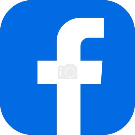 Blue fill Facebook icon vector, Facebook social media vector icon. F letter logo symbol. Editorial isolated on transparent background. Facebook is a well-known social networking service.