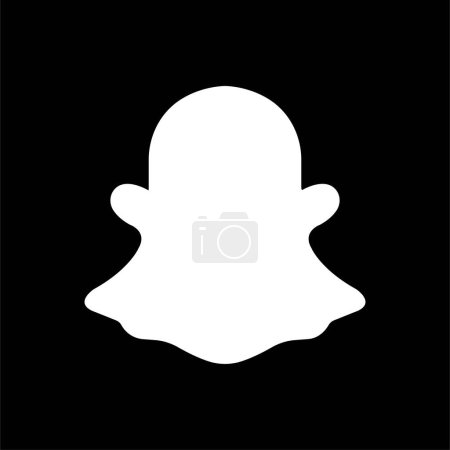 Black Fill Snapchat icon, popular social media application. Snapchat logo Isolated on a transparent background. Vector illustration Editorial icon for business and advertising.