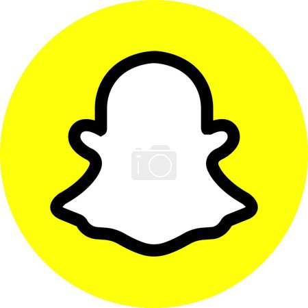Téléchargez les photos : Remplissez l'icône Snapchat, application de médias sociaux populaire. Logo Snapchat Isolé sur un fond transparent. Illustration vectorielle Icône éditoriale pour entreprises et publicité. - en image libre de droit