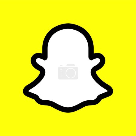 Fill Snapchat icon, popular social media application. Snapchat logo Isolated on a transparent background. Vector illustration Editorial icon for business and advertising.