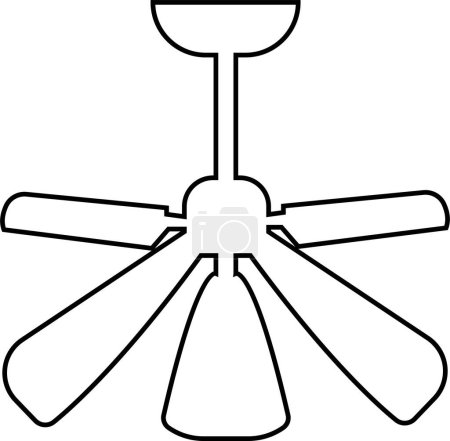 Celling fan icon in trendy line style editable stock. Air Fan vector sign. Celling fan icon clipart avatar logotype symbol to cool the room and circulate the air isolated on transparent background.