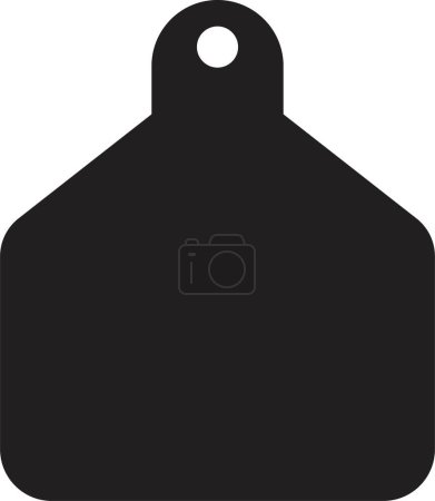 Cow Tag icon. Ear tag sign beefs symbol. Ear tag for cattle. Black Fill identification label for farm animals isolated on transparent background. Earmark mockup for livestock Vector illustration.