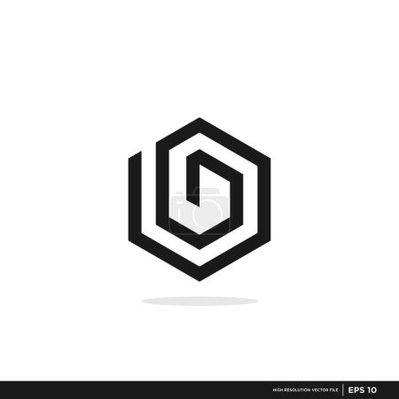 Illustration for Vector logo with the shape of the letter abstract, modern, unique, and clean, brand, company - Royalty Free Image