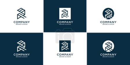 Letter R logo collection with creative modern style Premium Vector